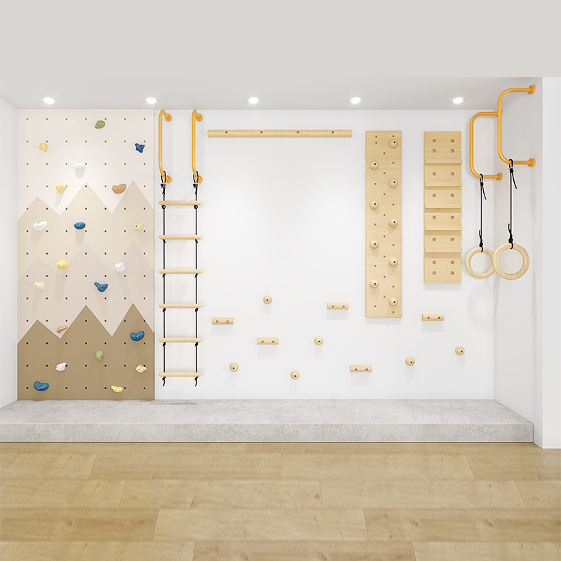 Kids Indoor Wooden Climbing Wa - Gymnastic Ring Wood avis et prix