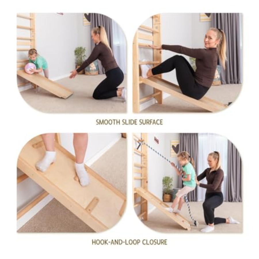 Swedish Ladder Wall Bars with  - Gymnastic Ring Wood avis et prix