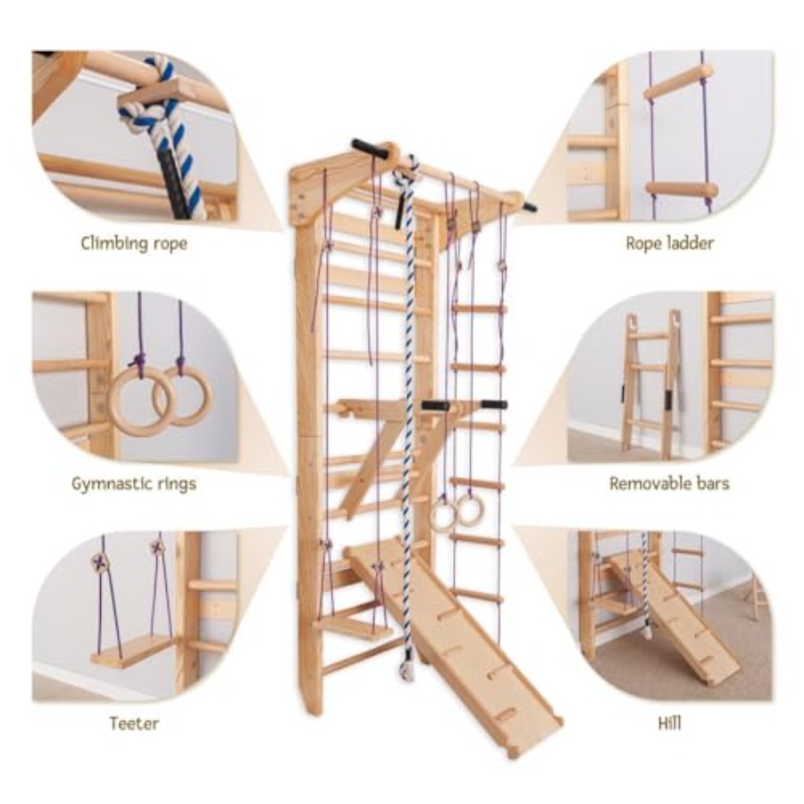 Swedish Ladder Wall Bars for h - Gymnastic Ring Wood avis et prix