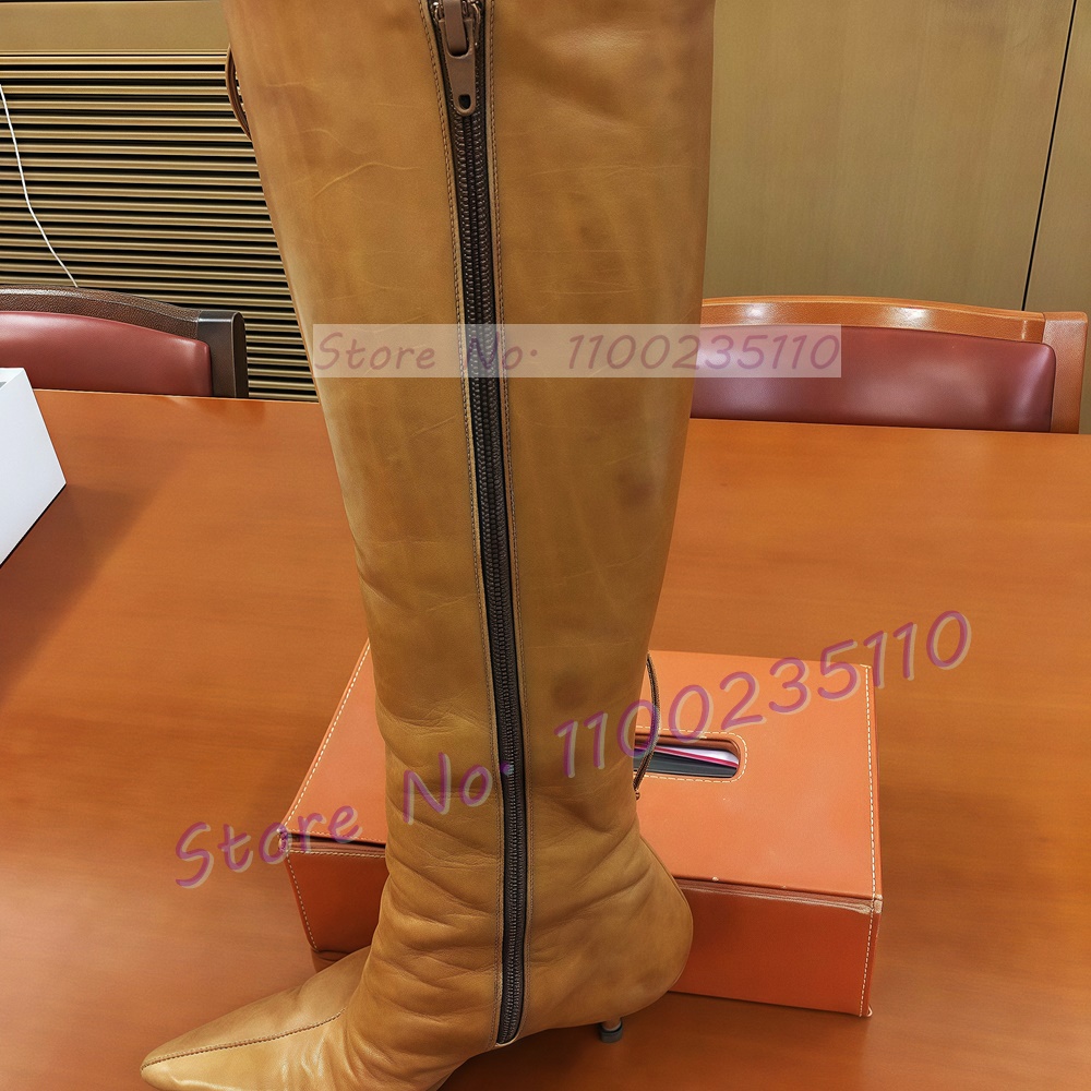 Tan Cross Tied Knee High Boots - Crossfit Outfit avis et prix