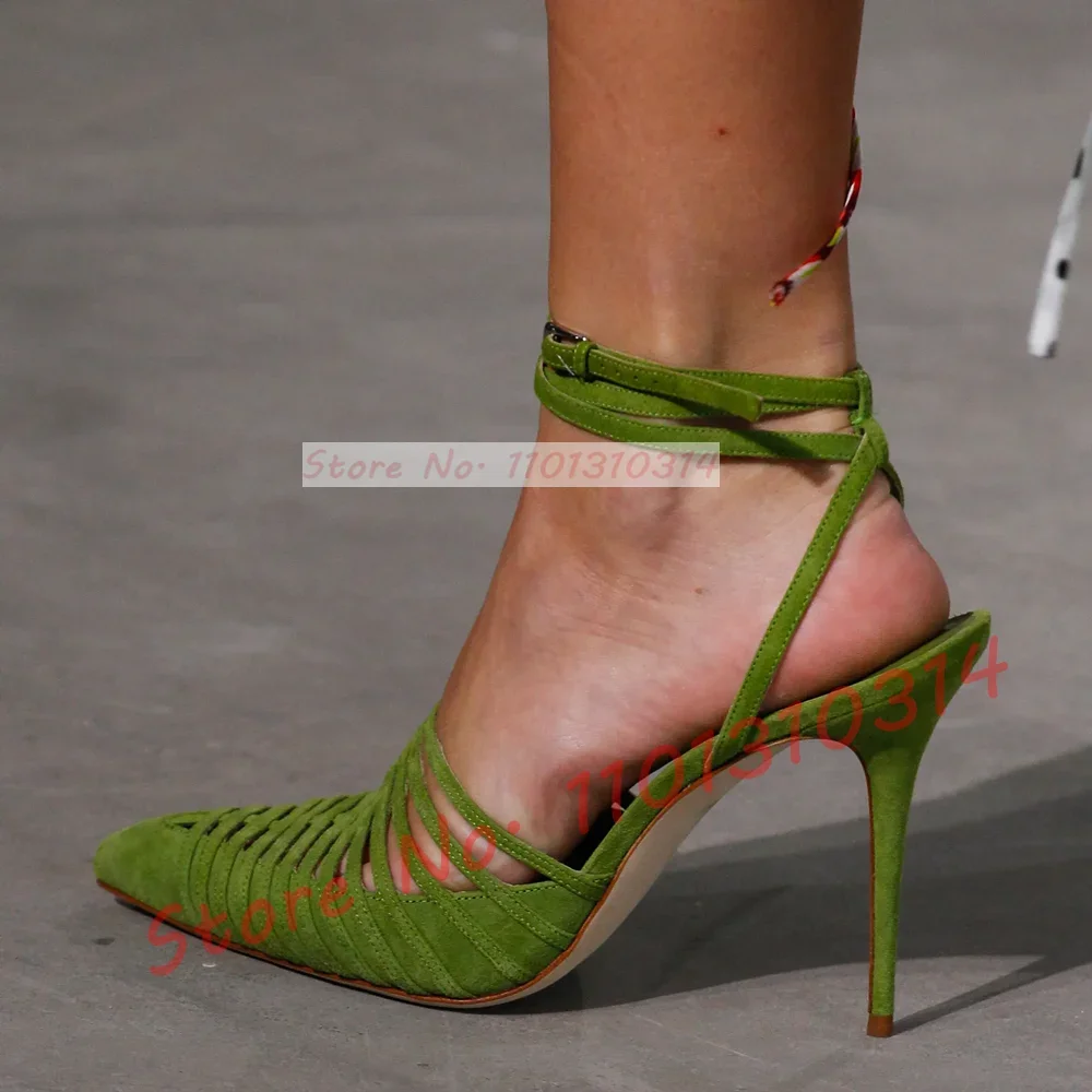 Green Vegan Suede Strappy Sand - Crossfit Outfit avis et prix
