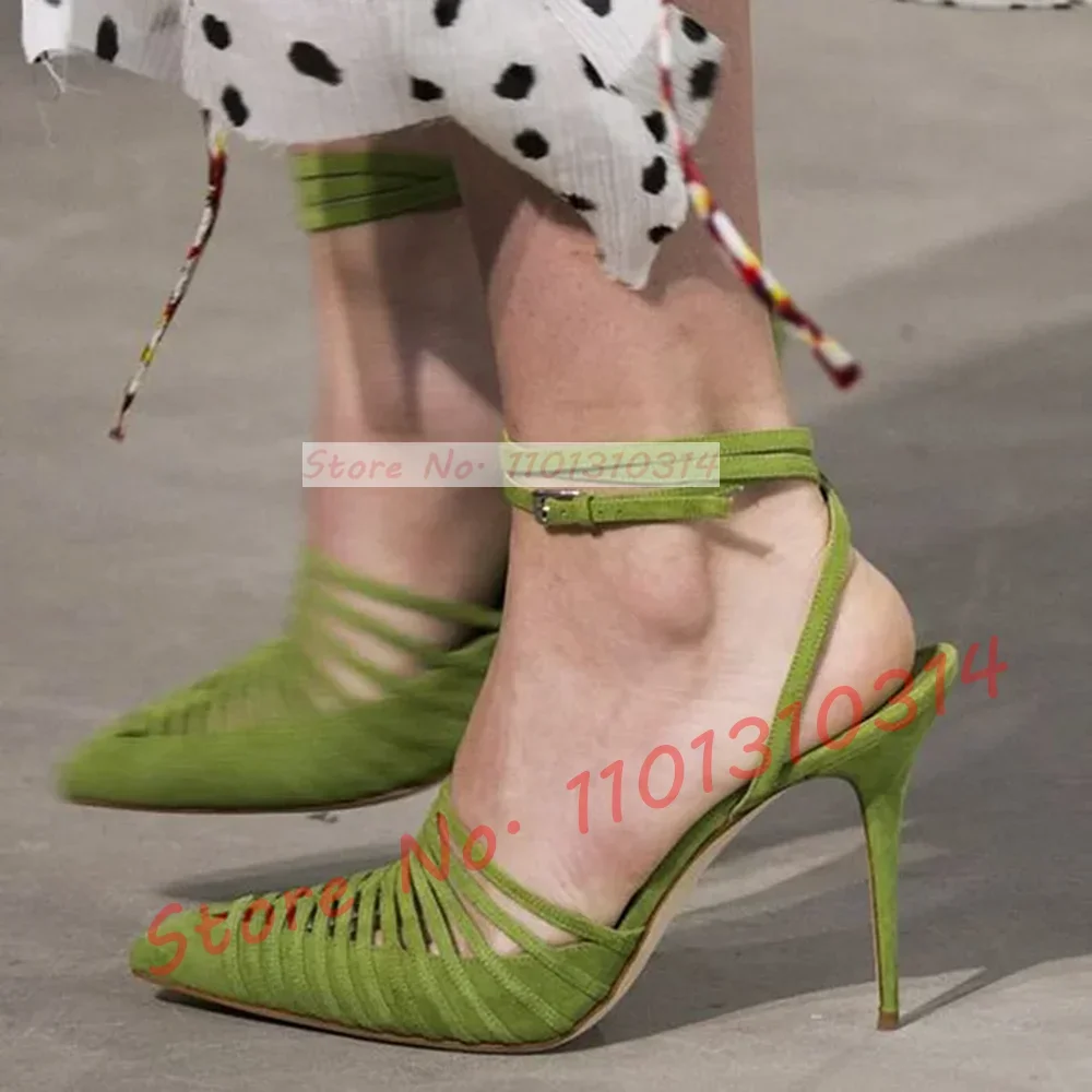 Green Vegan Suede Strappy Sand - Crossfit Outfit avis et prix